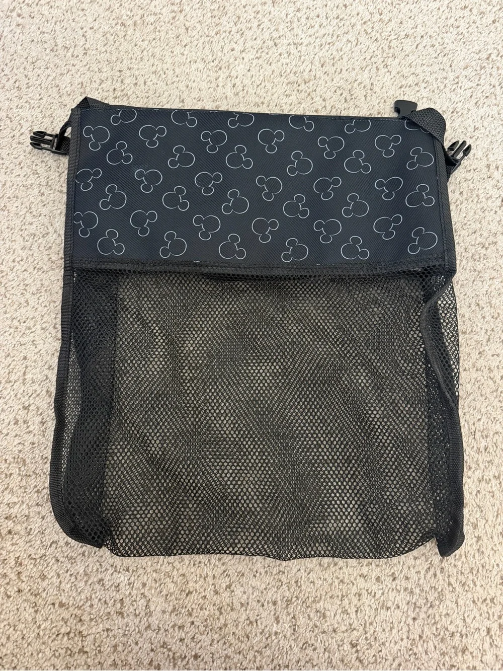 Disney Black Mesh Backseat Car Organizer with Mickey Print